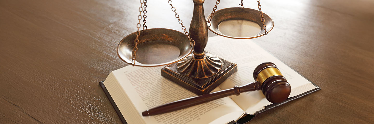 criminal justice scales on table