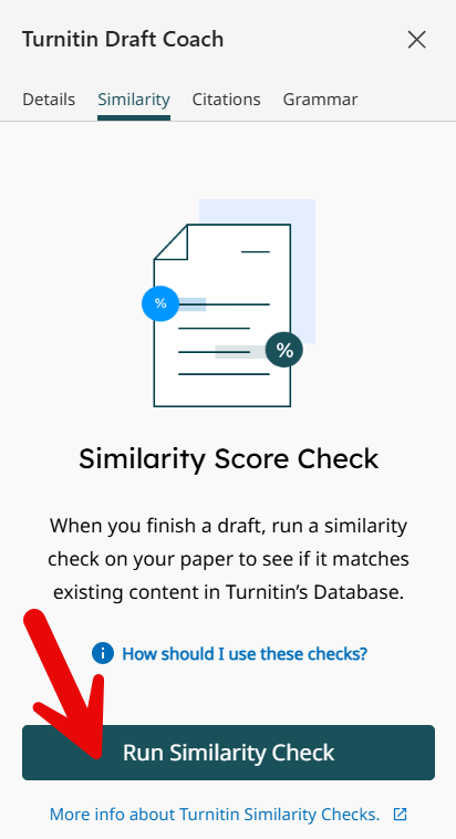 Image of Run Similarity Check button