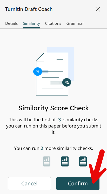 Confirming Similarity Score Check