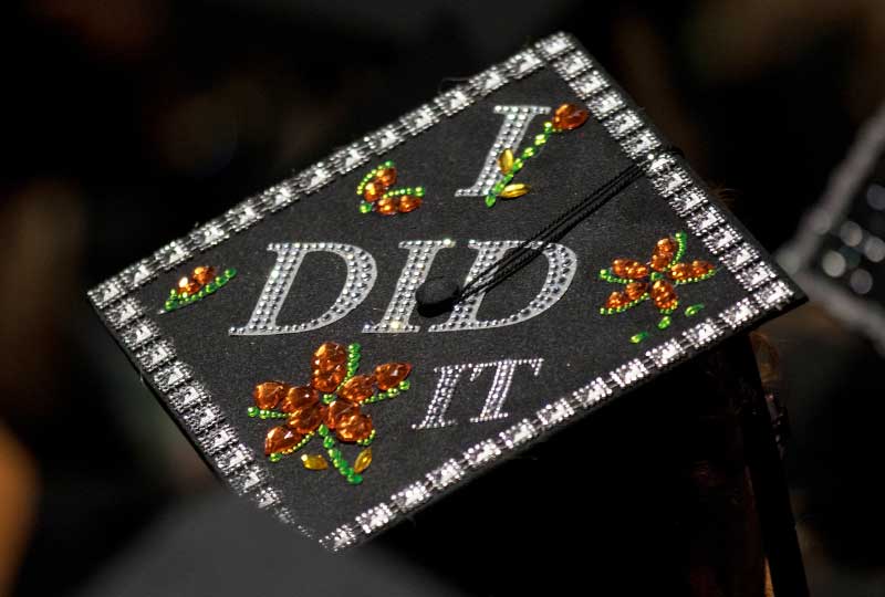 Graduation cap with I Did It written on top