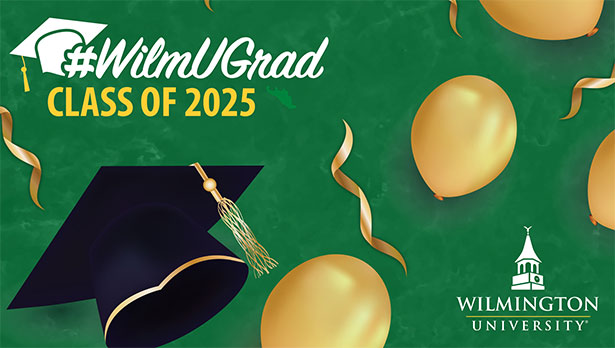 WilmU Commencement Zoom Background 2025; green