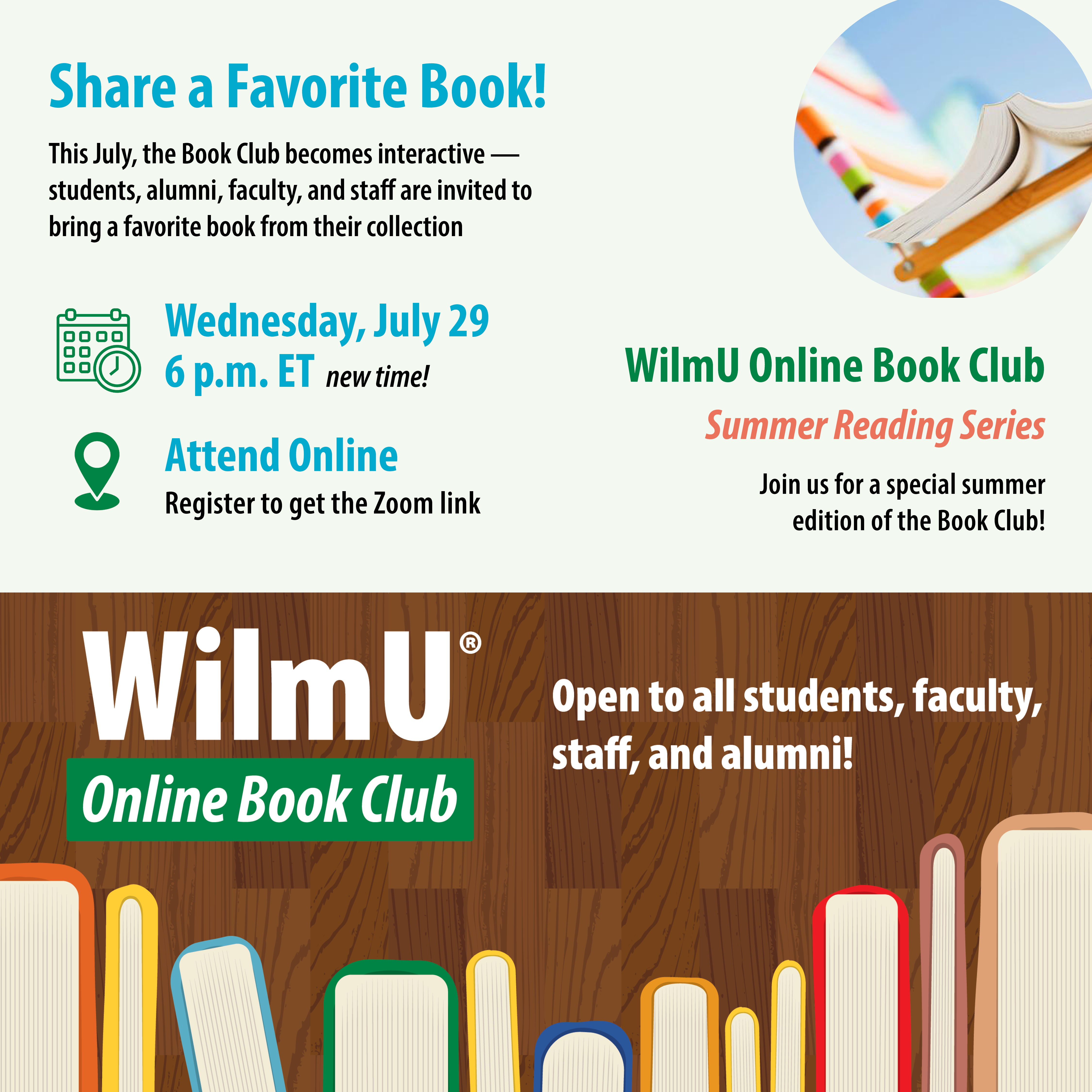 book club banner image with logo showing the featured book cover