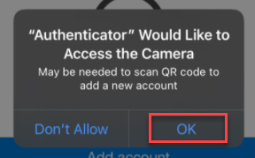 apple allow camera access dialog